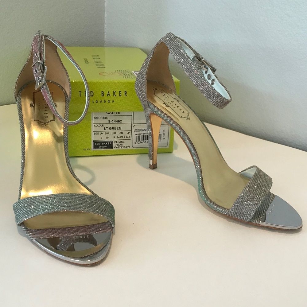 Ted Baker Shimmer Ankle Strap Sandal Heels- Size 8